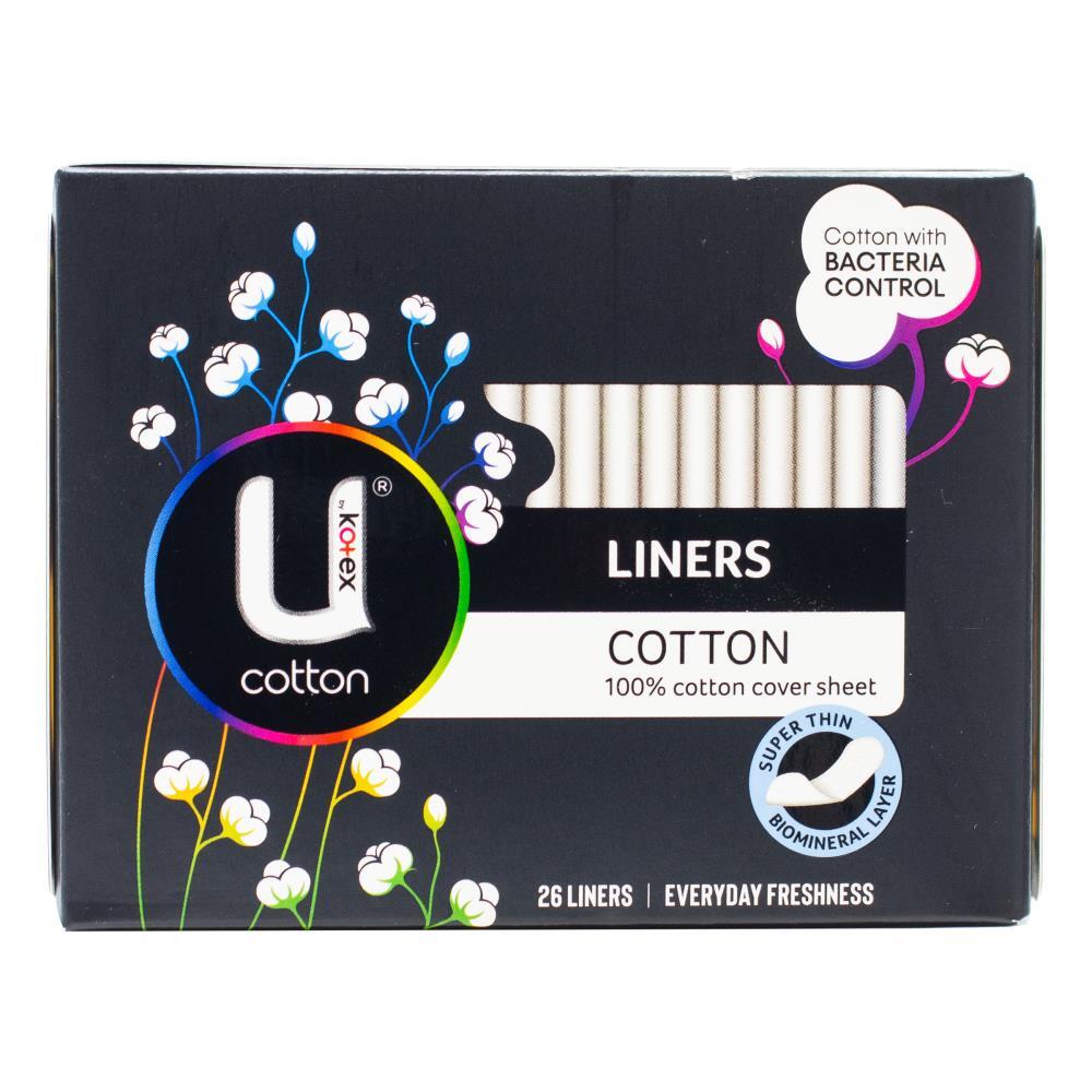 26pc U By Kotex Women's Cotton Pantiliners Super Thin