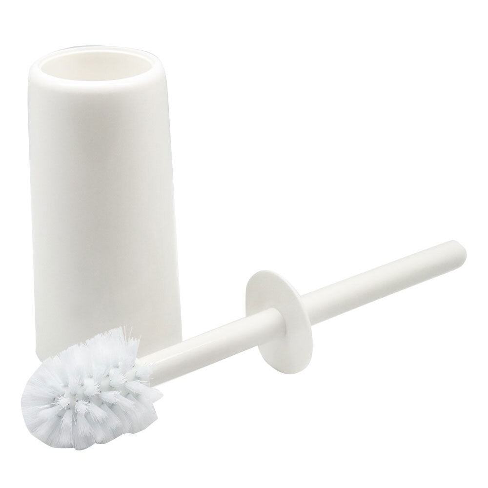 White Glove Bathroom Plastic Cleaning Toilet Brush w/ Holder Accessory White (2 Pack) — image 2
