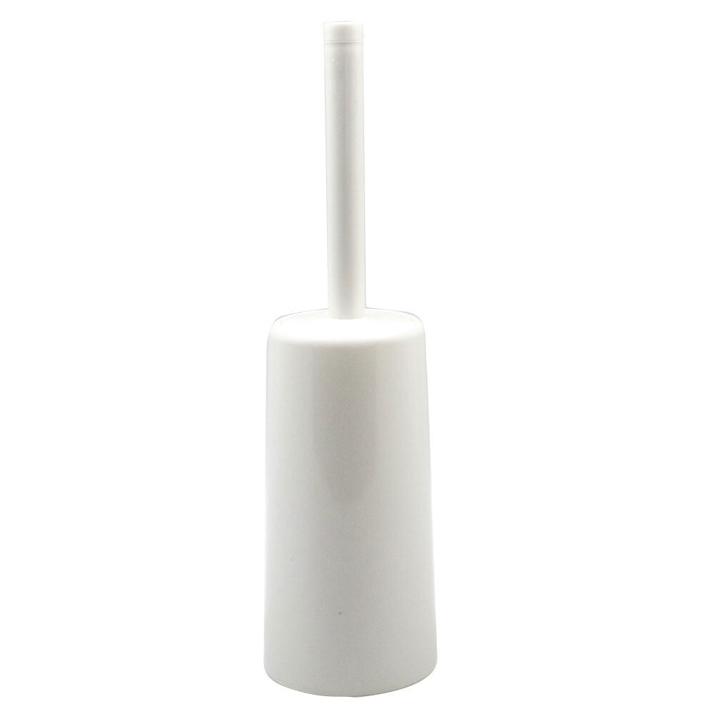 White Glove Bathroom Plastic Cleaning Toilet Brush w/ Holder Accessory White (2 Pack) — image 3