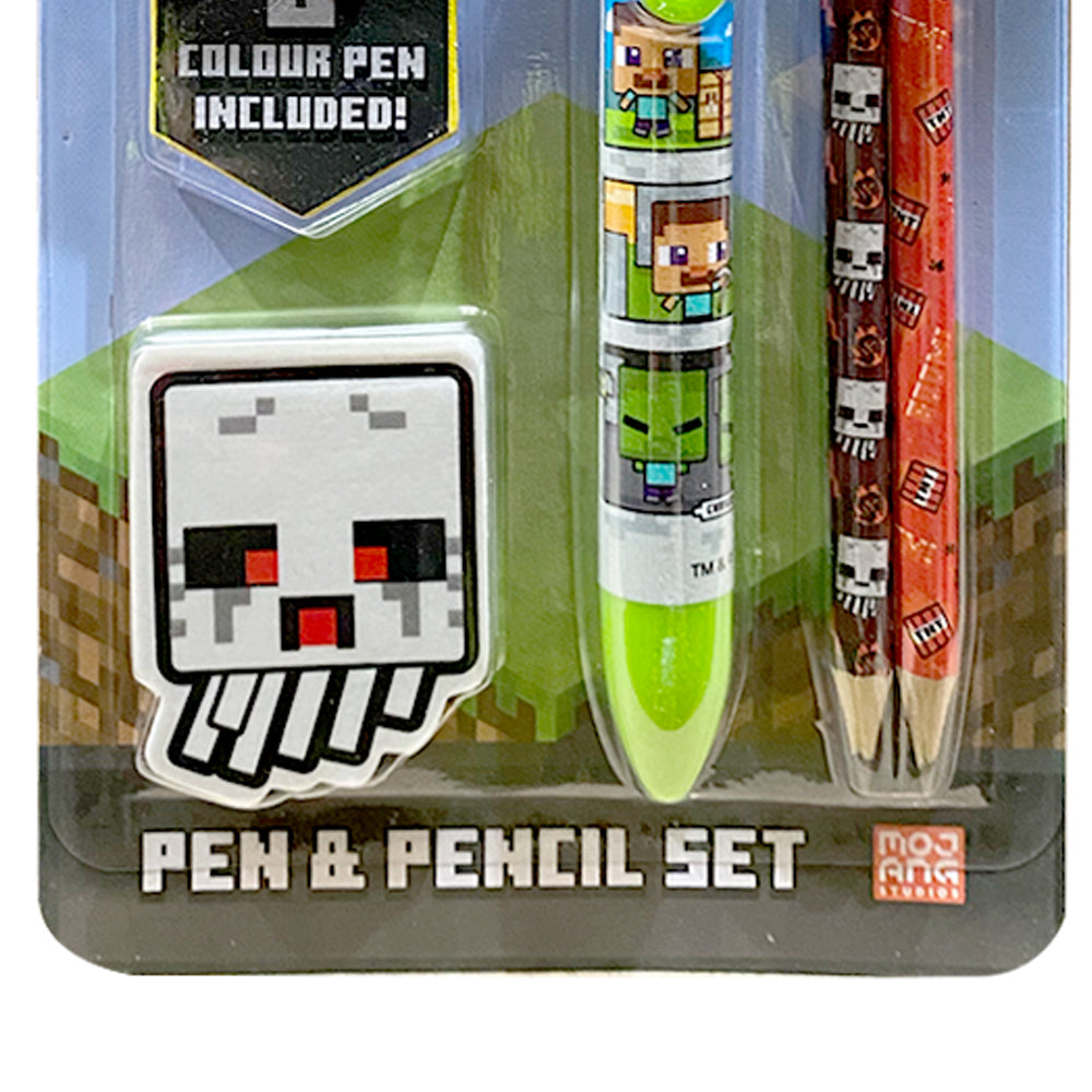 442-008651-5pc-minecraft-6-coloured-pen-pencil-stationery-set-kids-3y
