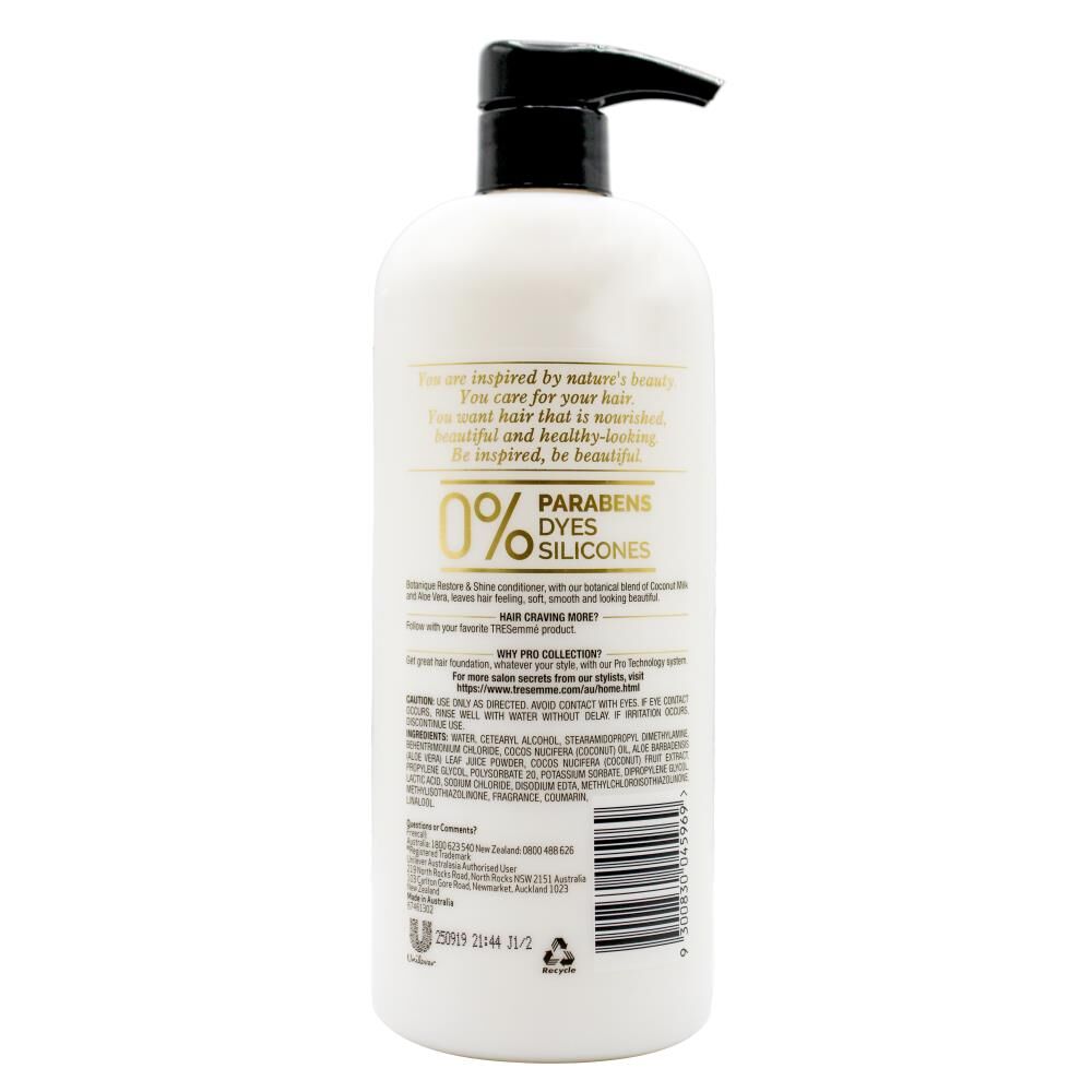 TRESemme 750mL Hair Conditioner Botanique Restore & Shine w/Coconut Oil — image 2
