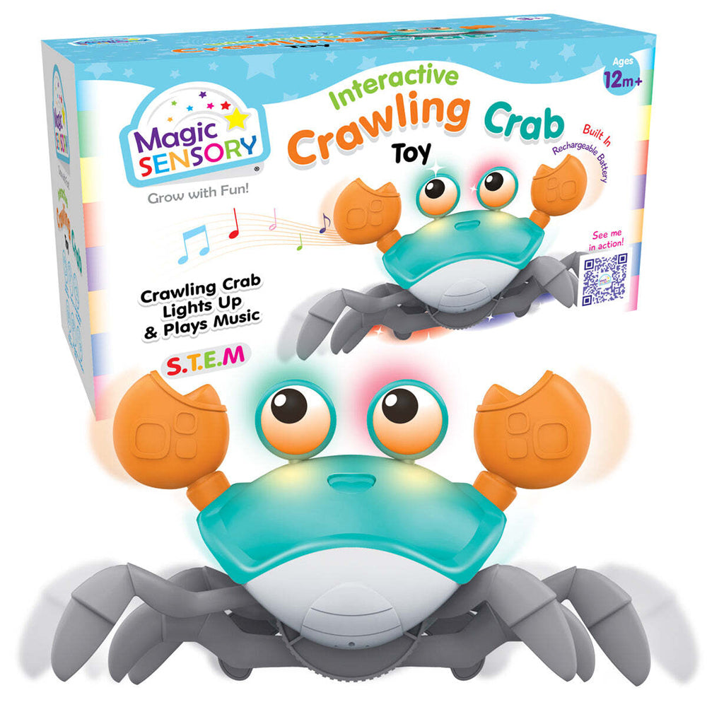 Magic Sensory Interactive Crab Crawler Baby/Infant Toy - Blue 18m+