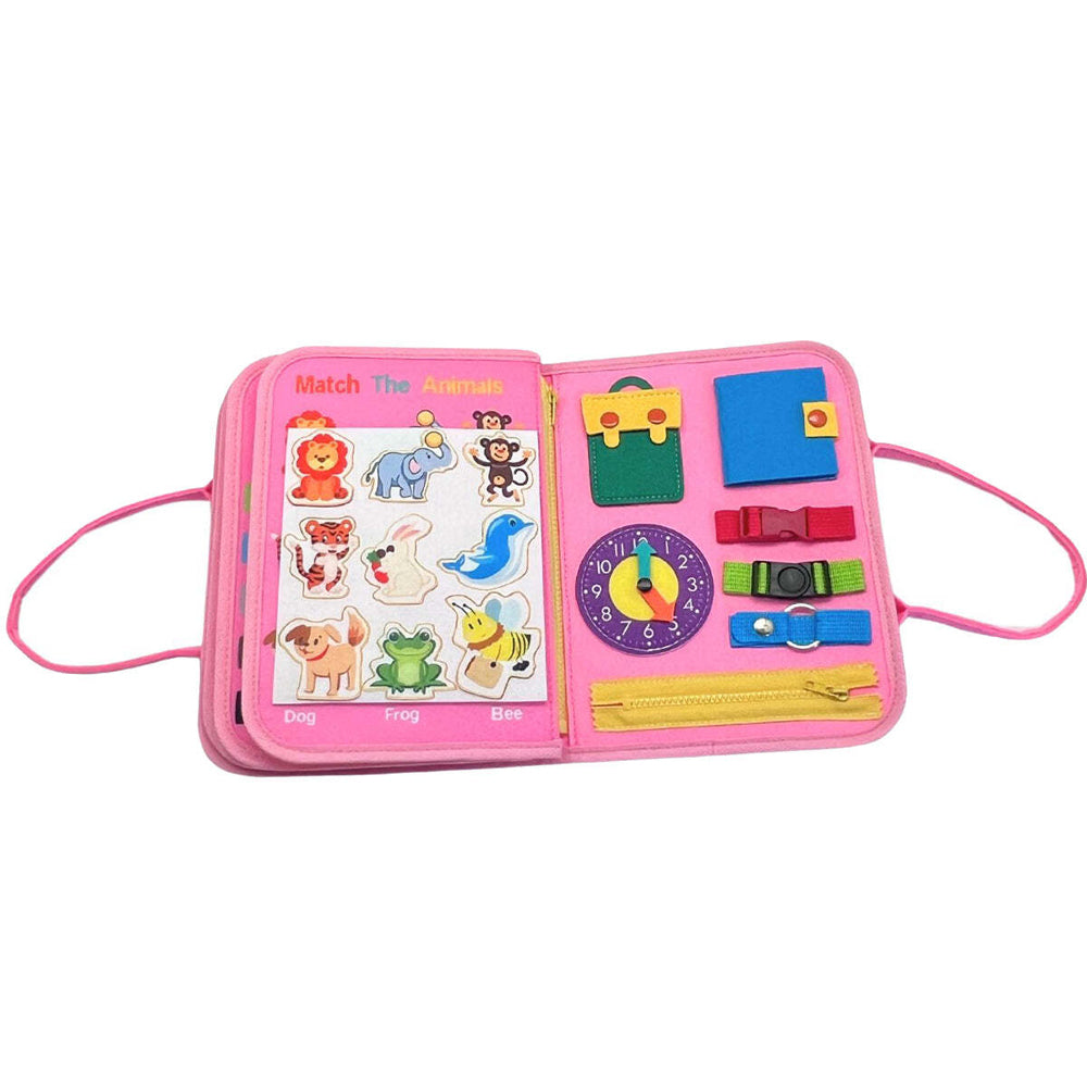 Magic Sensory Busy Board Kids/Toddler Activity Toy - Pink 18m+