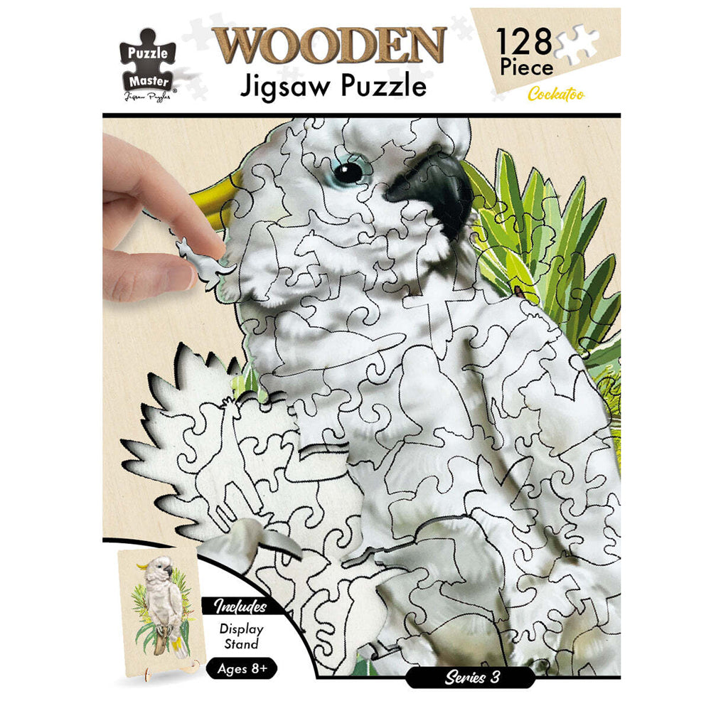 128pc Puzzle Master Kids Wooden Jigsaw Puzzle Series 5 - Cockatoo 12y+