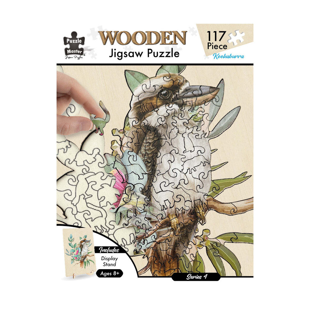 117pc Puzzle Master Kids Wooden Jigsaw Puzzle Series 6 - Kookaburra 12y+