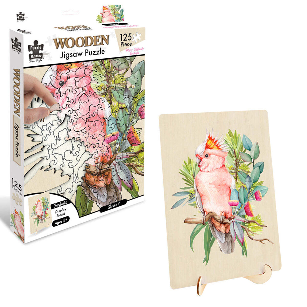 125pc Puzzle Master Wooden Jigsaw Puzzle - Major Mitchell Cockatoo 12y+