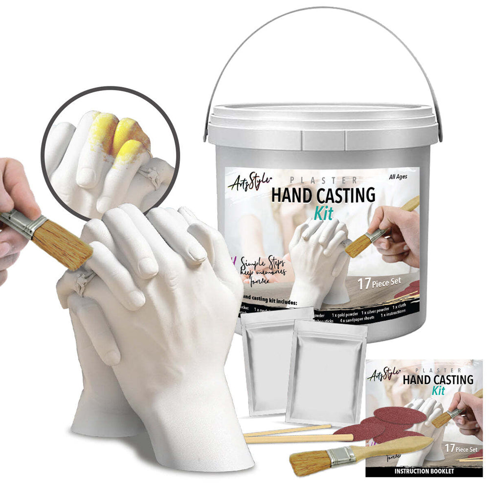 17pc Artzstyle Plaster 3D Kids DIY Hand Casting Kit Set 18y+