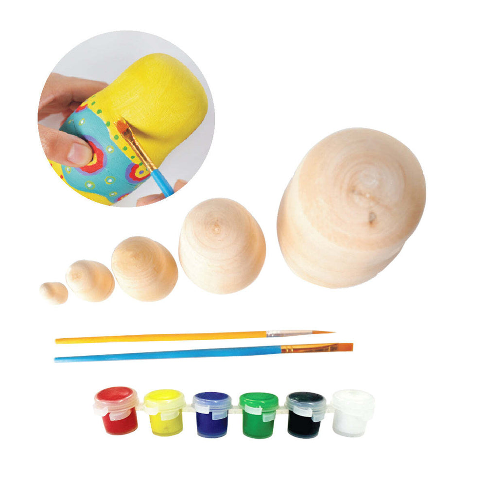 Craft For Kids Paint Your Own Wooden Nesting Dolls 5y+