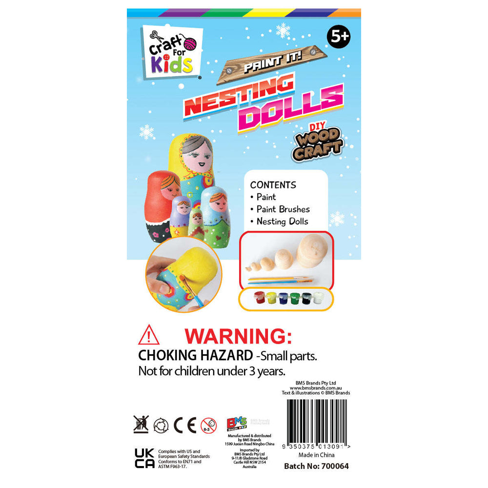 Craft For Kids Paint Your Own Wooden Nesting Dolls 5y+