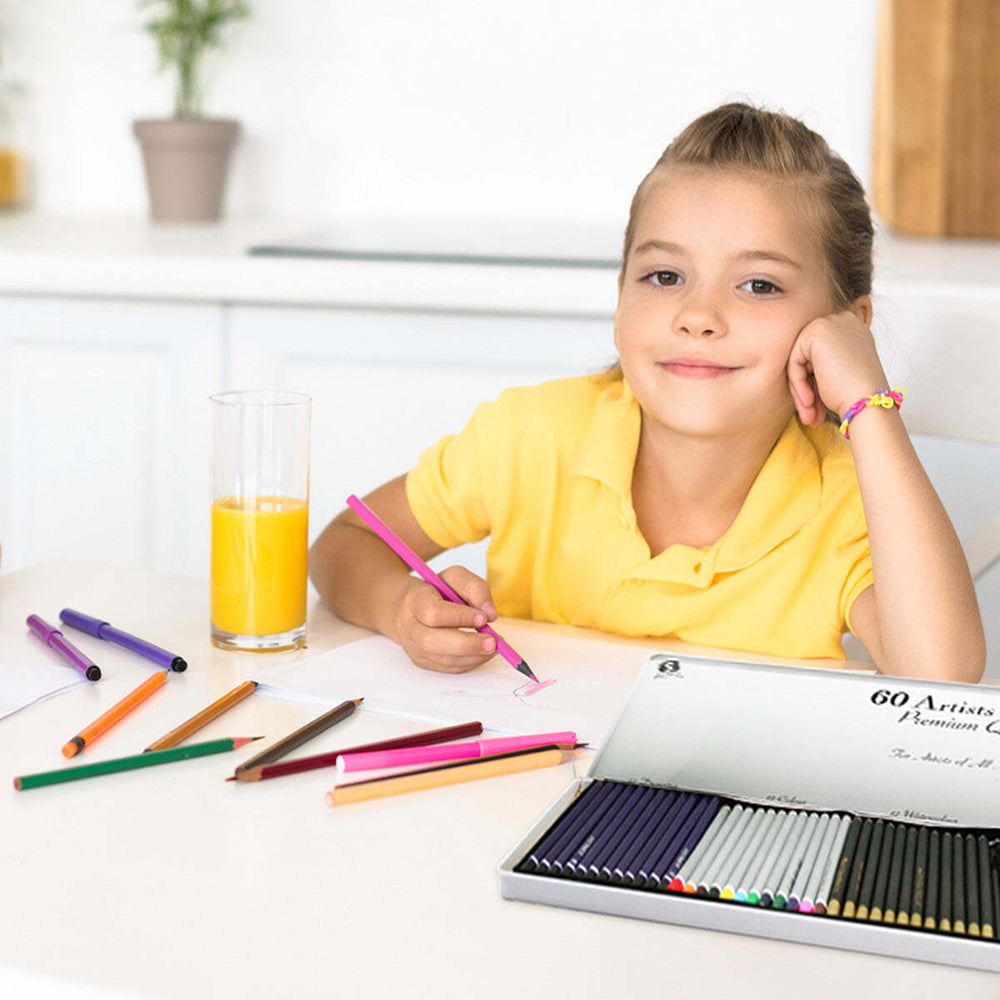 60pc Scribbles Stationery Premium Artist Coloured Pencils