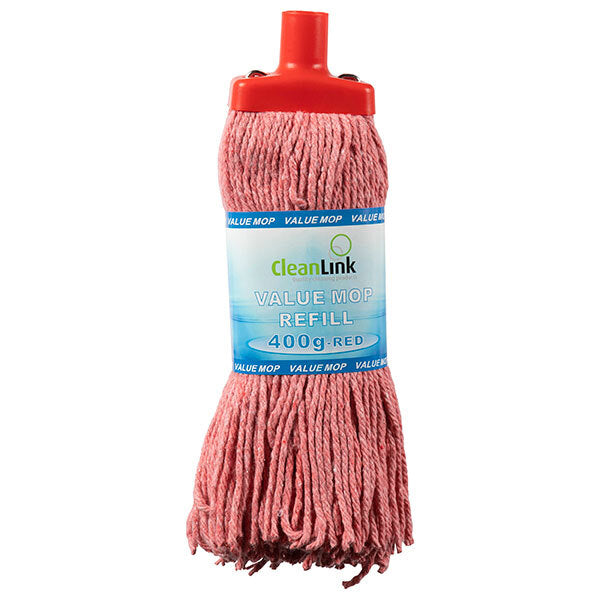 12043-cleanlink-400gm-fibre-mop-head-replacement-refill-red