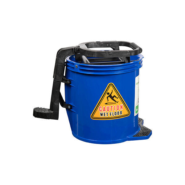 12115-cleanlink-heavy-duty-mop-16l-plastic-bucket-wringer-blue