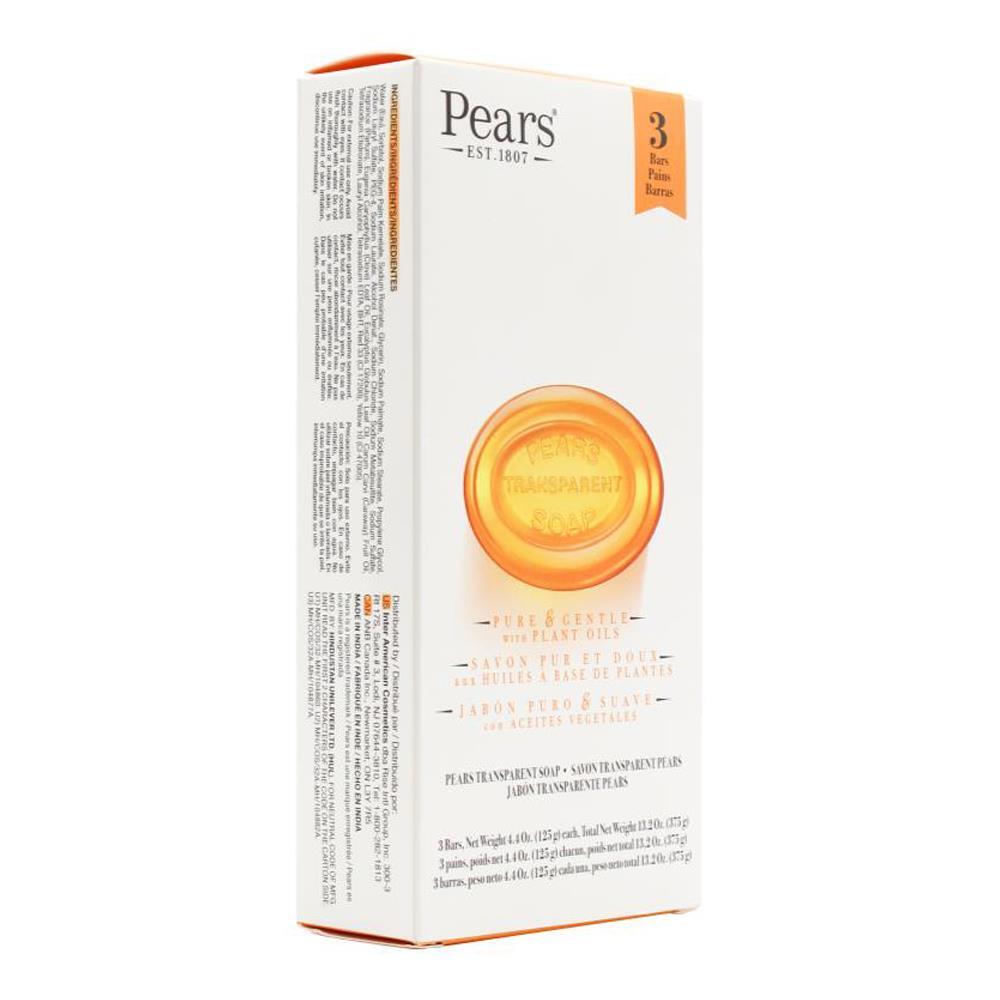 5181833-3pc-pears-pure-gentle-125g-transparent-bar-soap-w-plant-oils