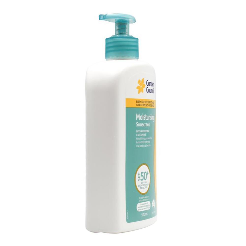 Cancer Council 500ml Moisturising Sunscreen SPF50+ Lotion Pump Bottle
