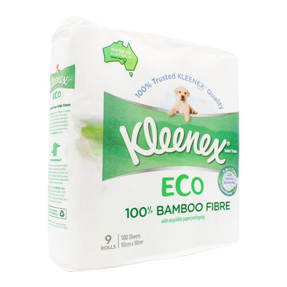 9pc Kleenex Toilet Tissue Eco Bamboo Fibre Rolls 180-Sheets