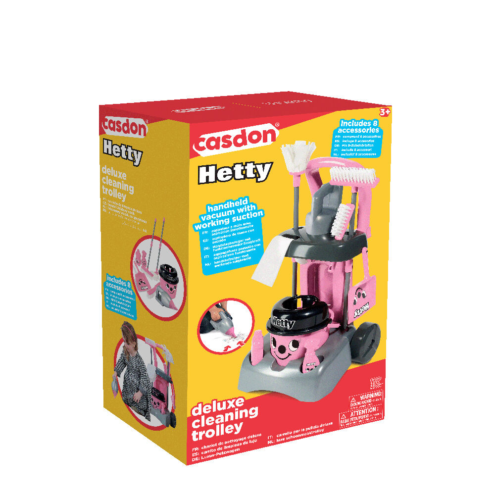 Casdon Pink Pretend Cleaning Vacuum Toy Deluxe Hetty Trolley 54cm — image 4