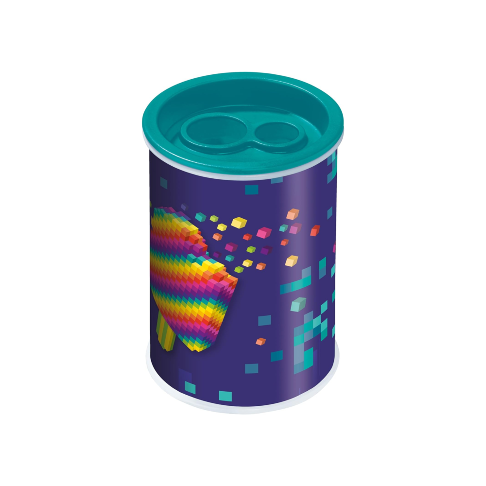 8044122-maped-pixel-party-2-hole-standard-jumbo-sized-pencil-sharpener-can