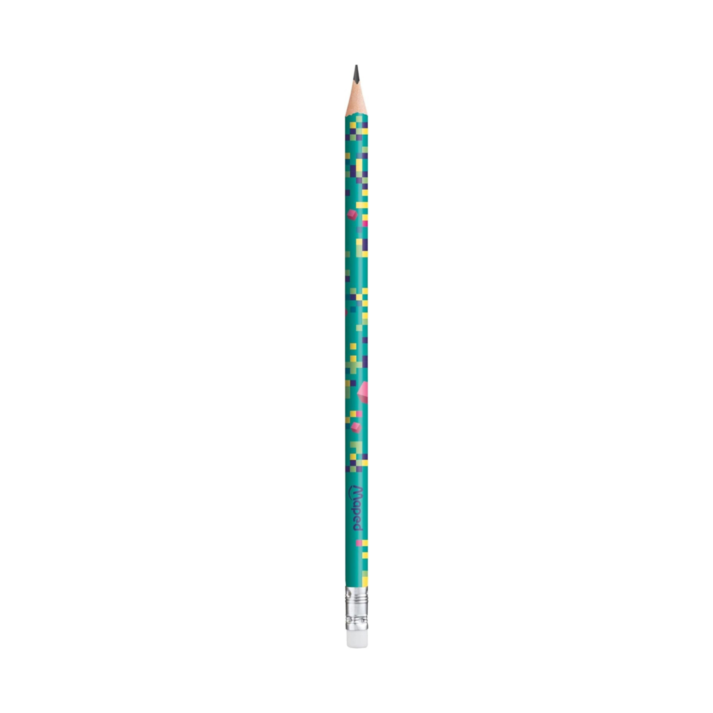 8851816-6pc-maped-pixel-party-hb-eraser-tip-graphite-pencil