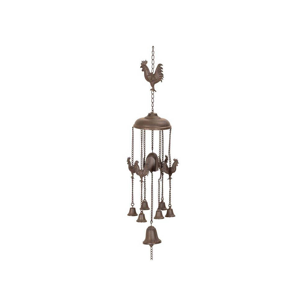 26873-wind-chime-bird-rooster-cast-iron-home-garden-decor-brown-assorted