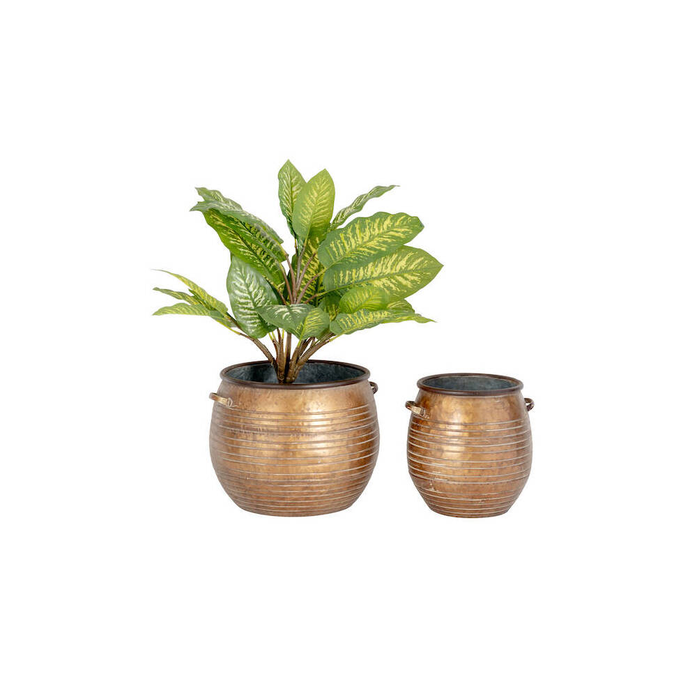 27252-2pc-pot-set-moon-home-garden-patio-display-decor-bronze