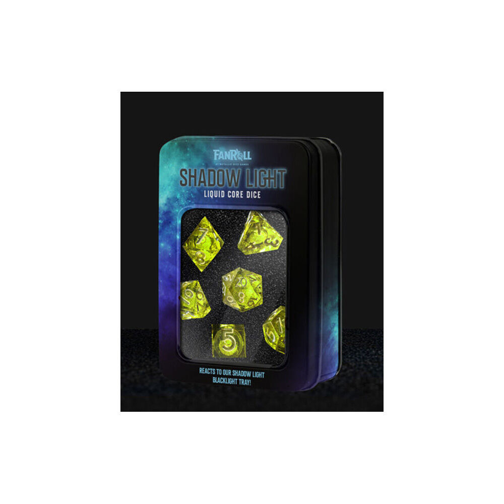 112730-7pc-fanroll-by-metallic-shadow-light-uv-reactive-elixir-liquid-core-tabletop-game-dice-set
