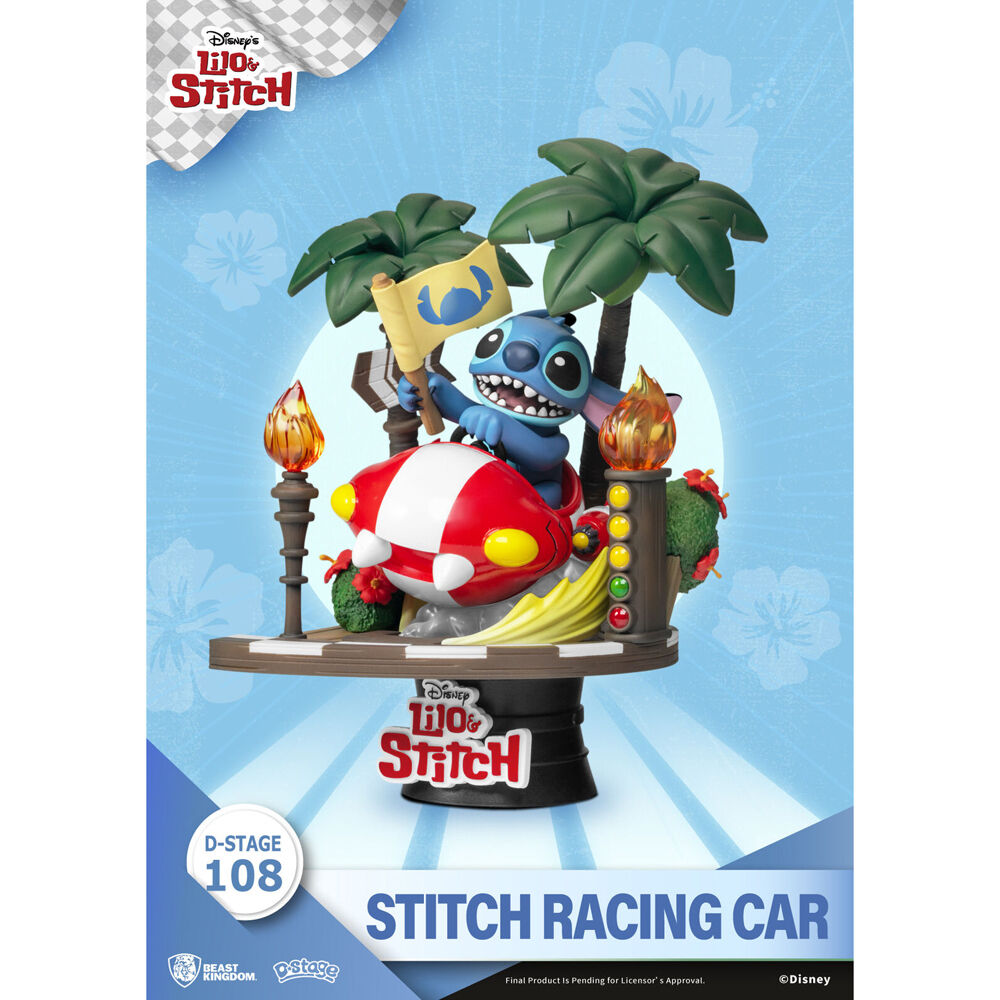 116358-beast-kingdom-d-stage-pvc-lilo-stitch-stitch-racing-car-14-6cm