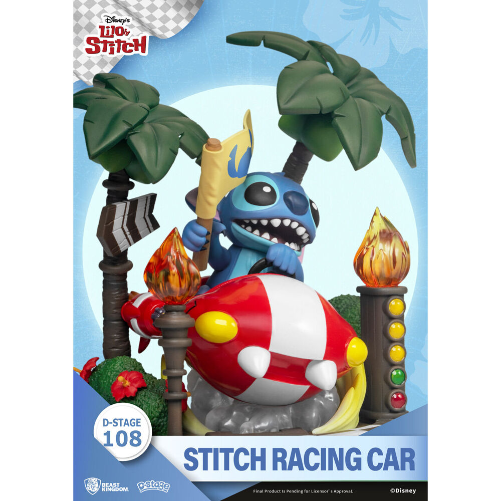 116358-beast-kingdom-d-stage-pvc-lilo-stitch-stitch-racing-car-14-6cm