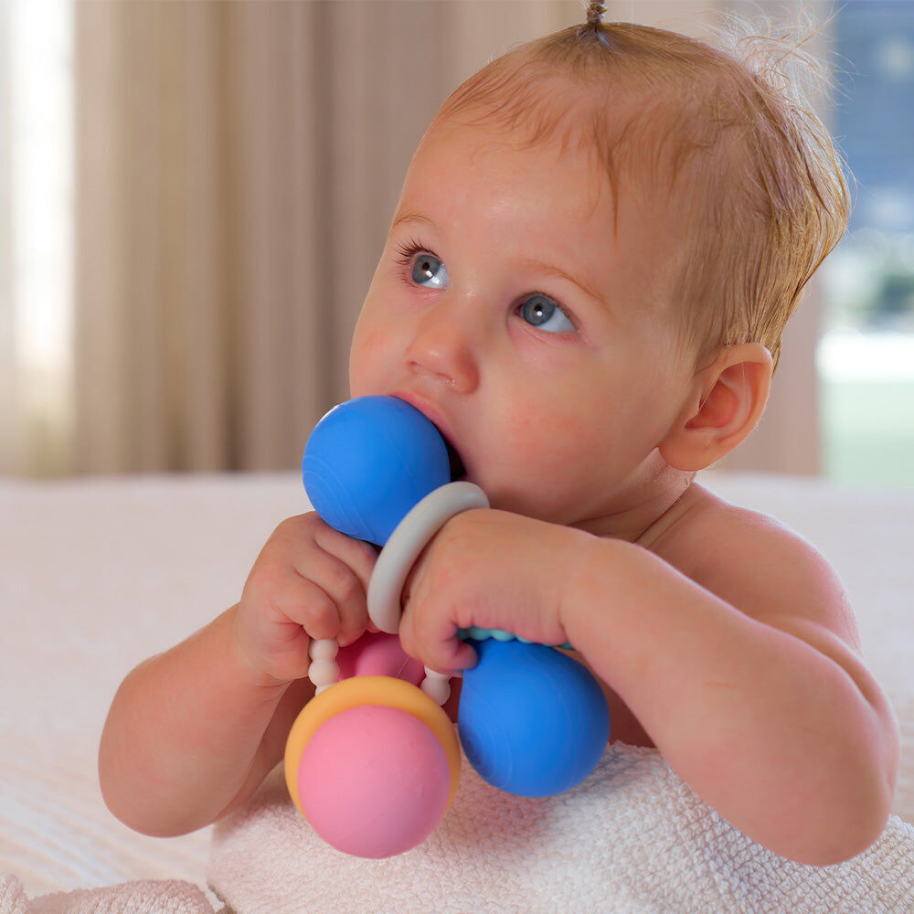 27drp-annabel-trends-silicone-dumbbell-rattle-baby-sensory-toy-pink