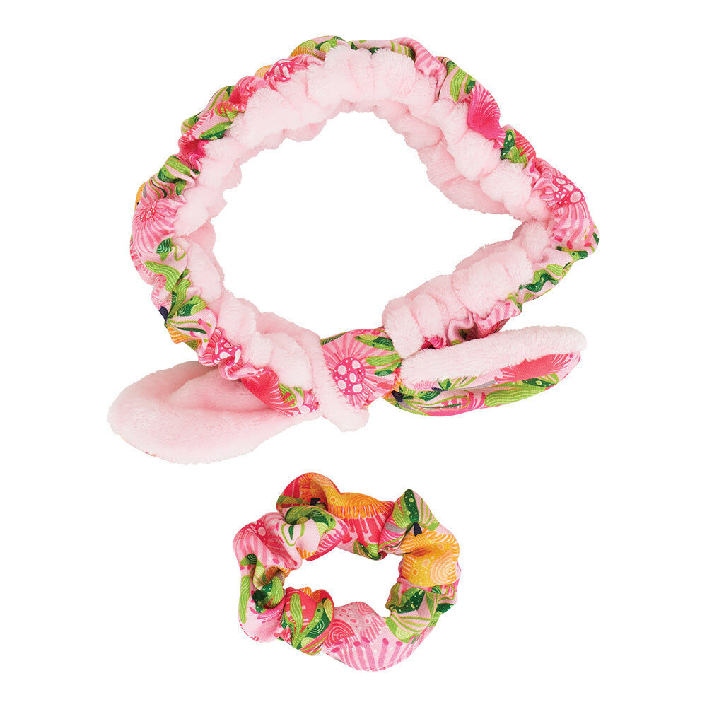 63bspb-2pc-annabel-trends-printed-headband-scrunchie-set-pink-banksia