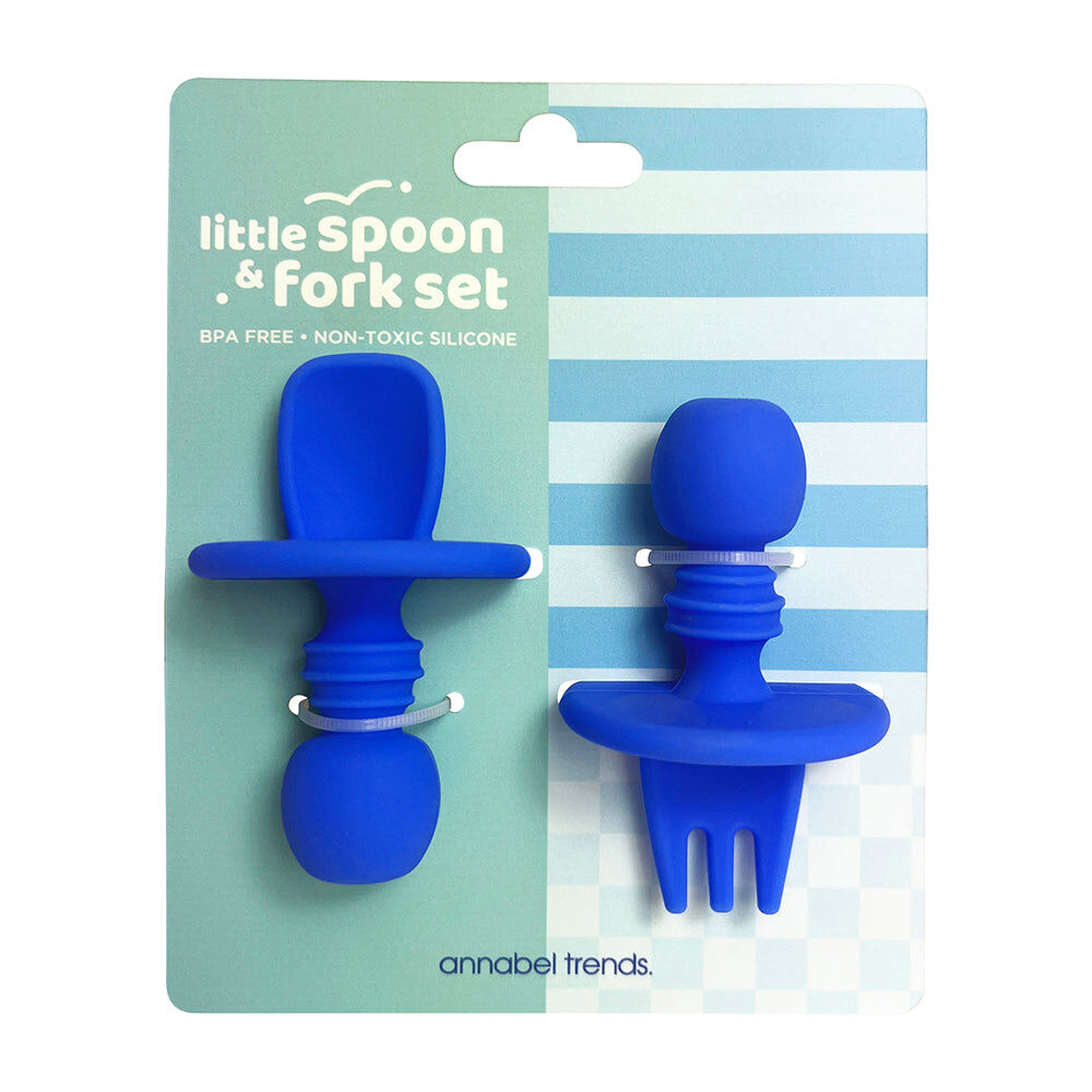 27sfb-2pc-annabel-trends-silicone-little-spoon-fork-baby-toddler-blue