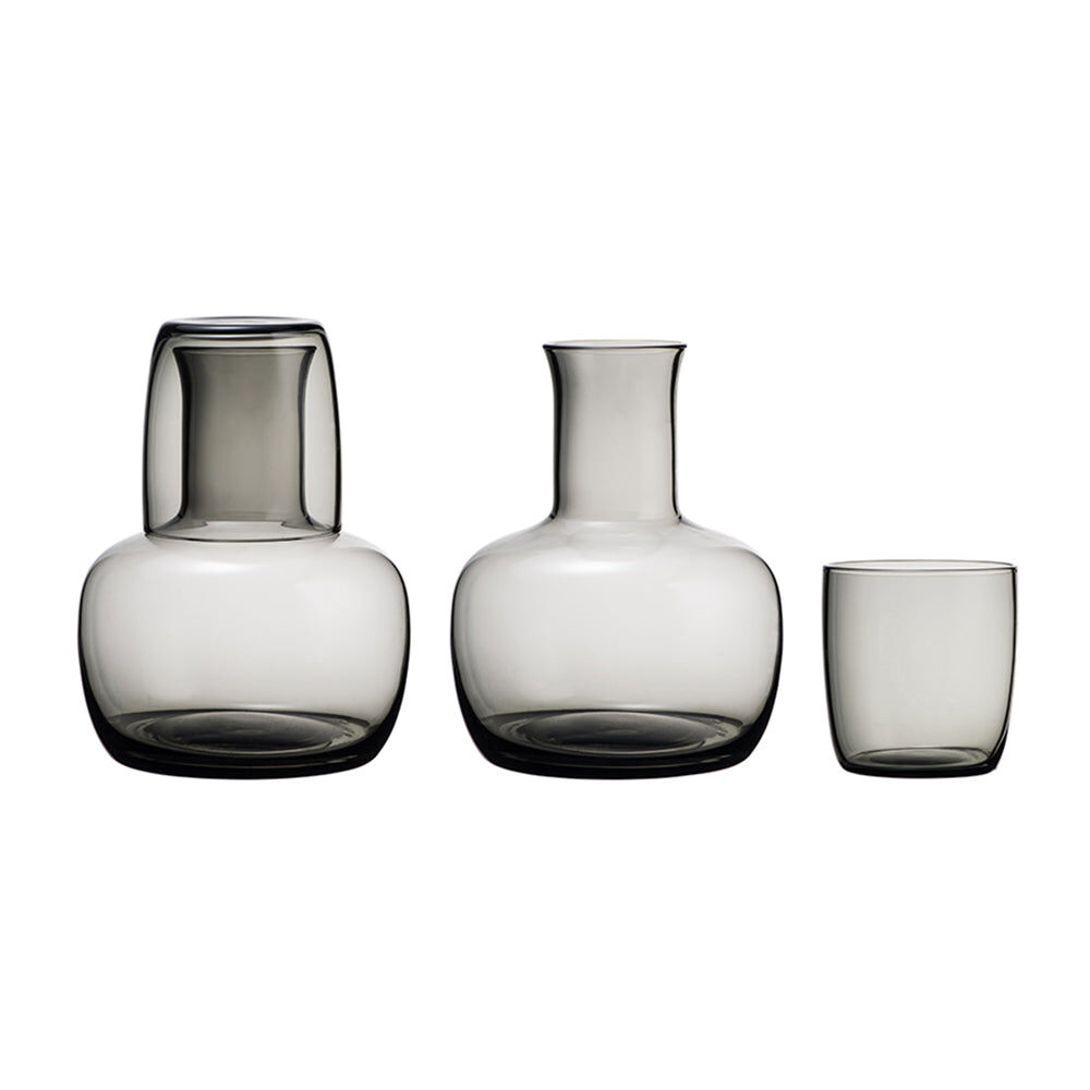 48cbc-2pc-annabel-trends-water-carafe-bulb-w-tumbler-set-charcoal
