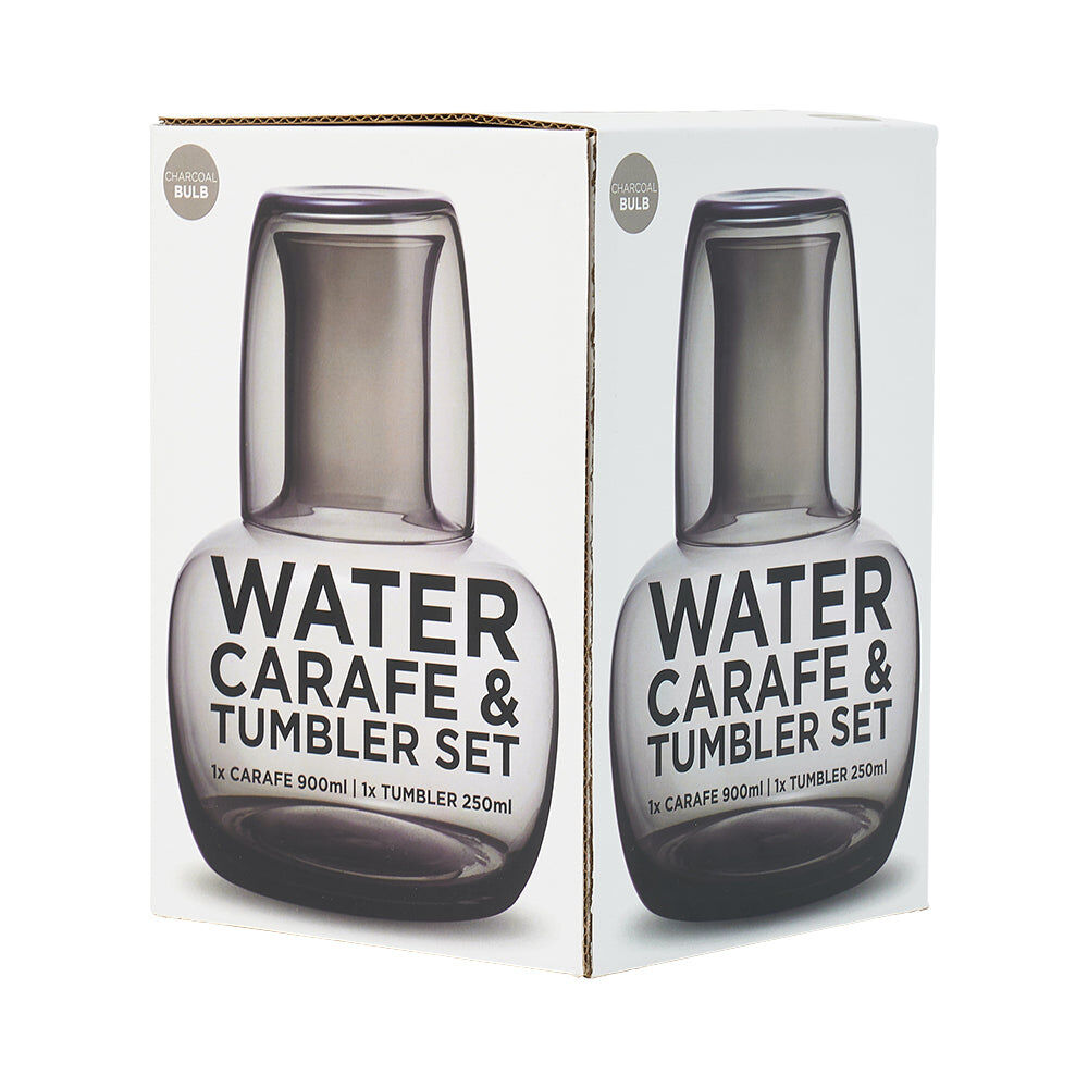 48cbc-2pc-annabel-trends-water-carafe-bulb-w-tumbler-set-charcoal
