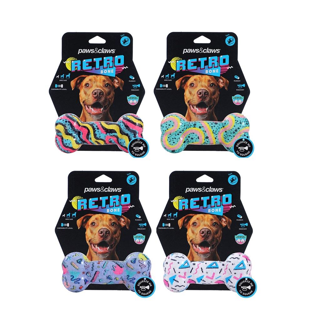 42967-paws-claws-dazzle-bone-tpr-rubber-chew-toy-16-5x7-5x4cm-assorted