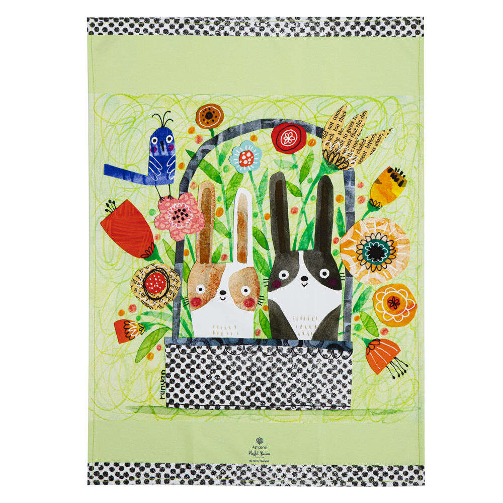 522438-2pc-ashdene-playful-bunnies-kitchen-towel-cloth-50x70cm