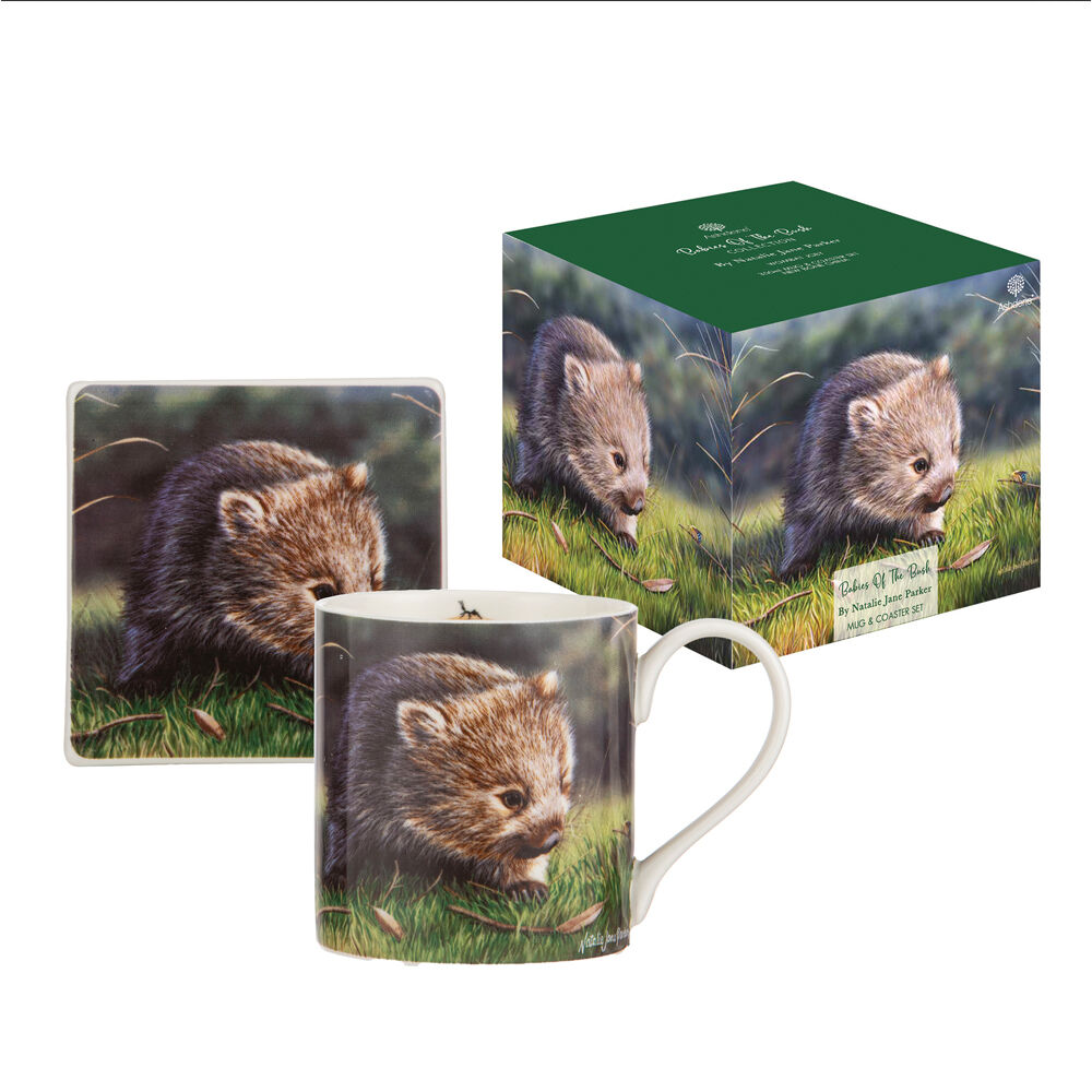 522346-2pc-ashdene-babies-of-the-bush-new-bone-china-mug-coaster-set-wombat-joey