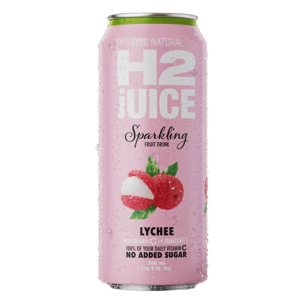 H2 Juice 500ml Sparkling Natural Fruit Juice Drink - Lychee