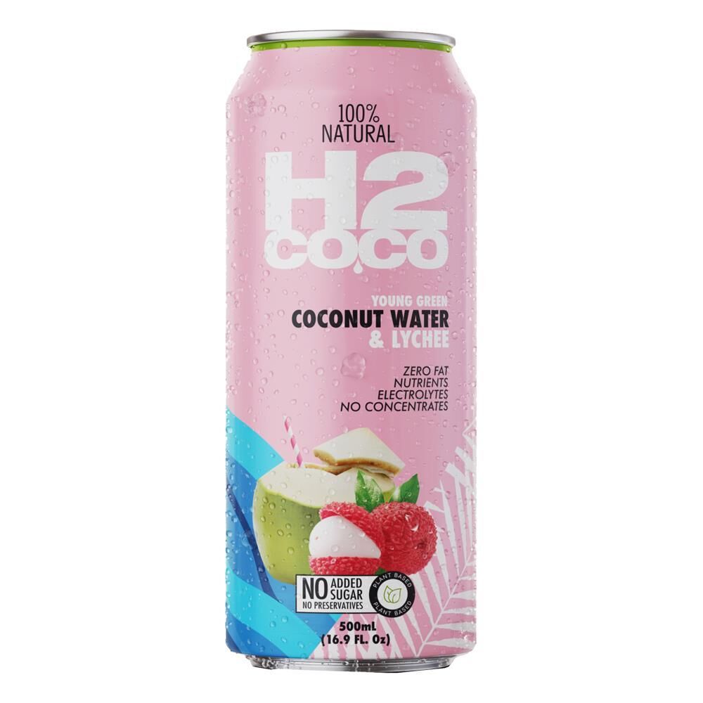 H2 Coco 500ml Pure Natural Coconut Water w/ Lychee Fruit Drink