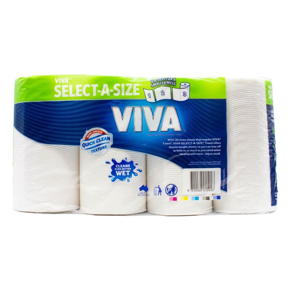 4pc Kleenex 90 Sheets Viva Multi-Purpose Paper Cleaning Towels