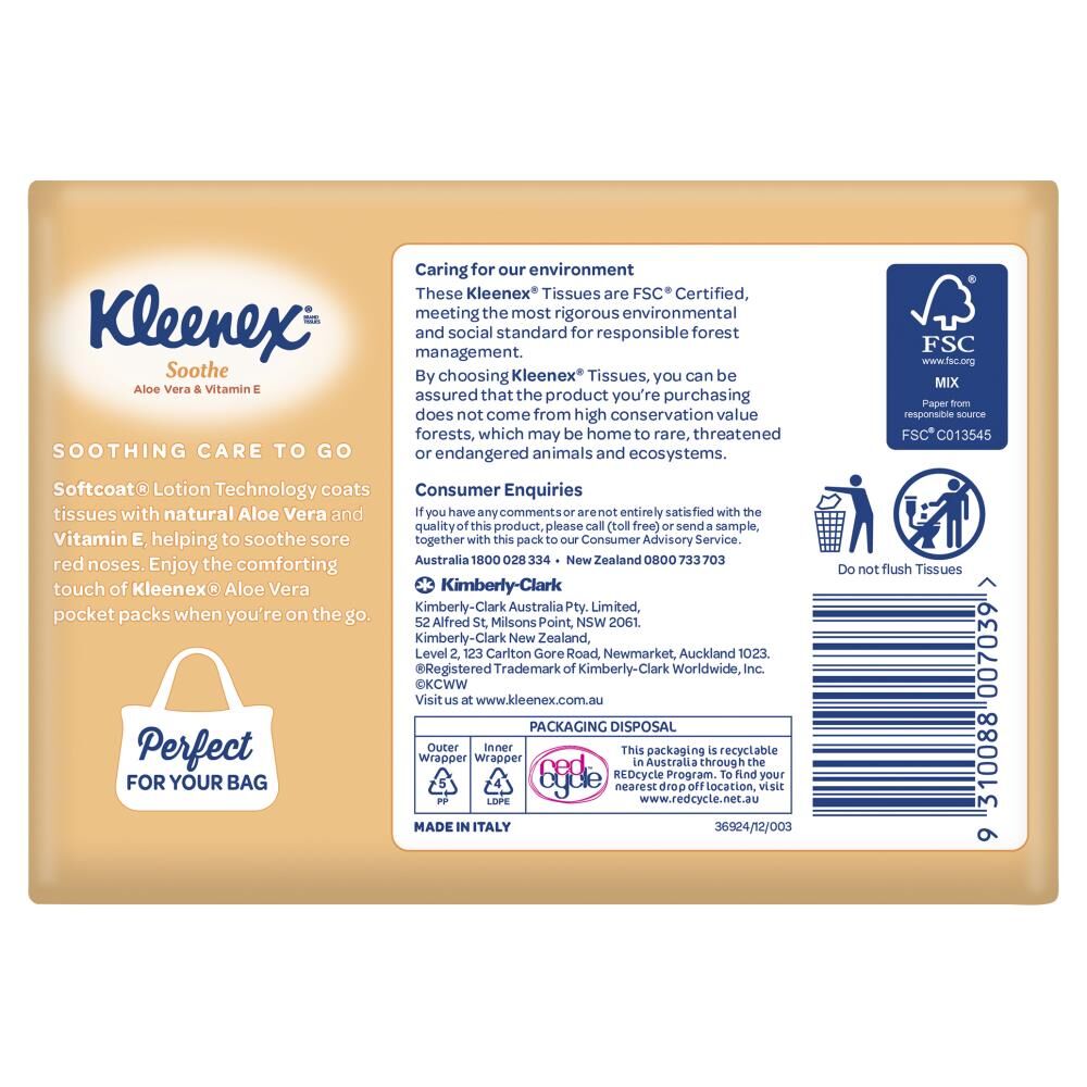 36924-6pc-kleenex-4ply-to-go-handy-pack-tissues-softcoat-w-aloe-vera