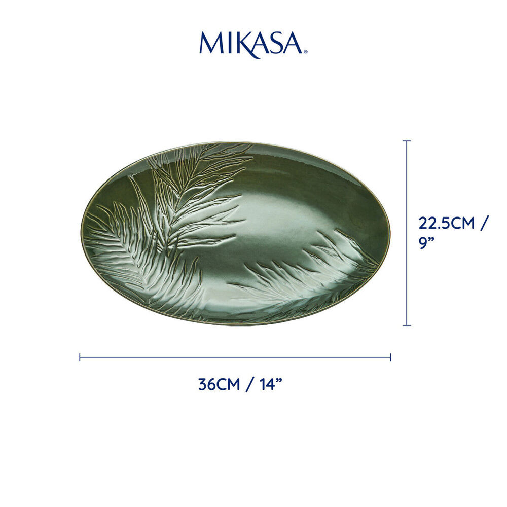 79011-mikasa-jardin-stoneware-oval-serving-platter-36cm-green