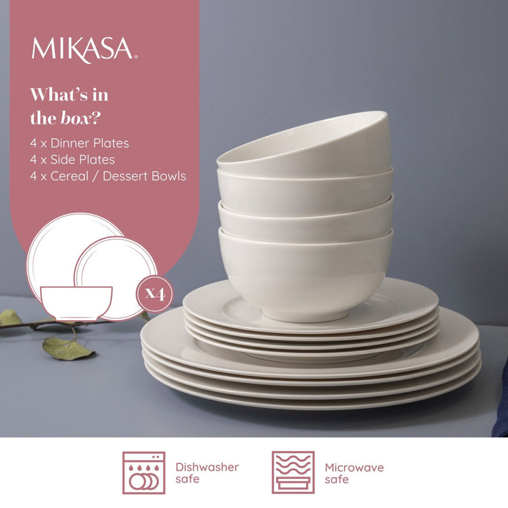 79090-12pc-mikasa-egret-kitchen-china-dinner-plates-bowls-set-white