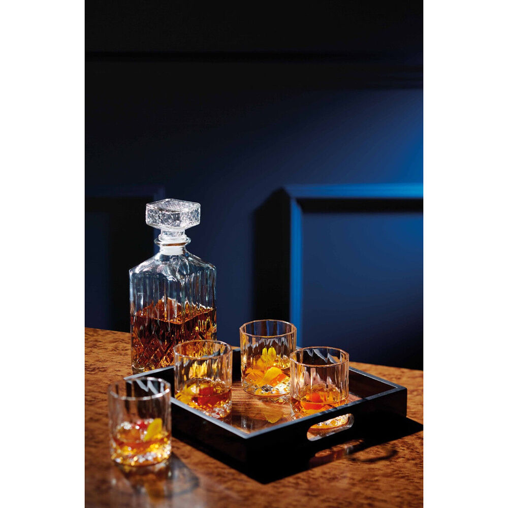 82381-5pc-barcraft-900ml-whiskey-decanter-w-200ml-glass-tumbler-clear