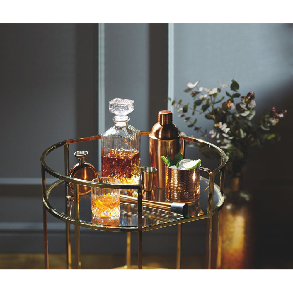 82381-5pc-barcraft-900ml-whiskey-decanter-w-200ml-glass-tumbler-clear