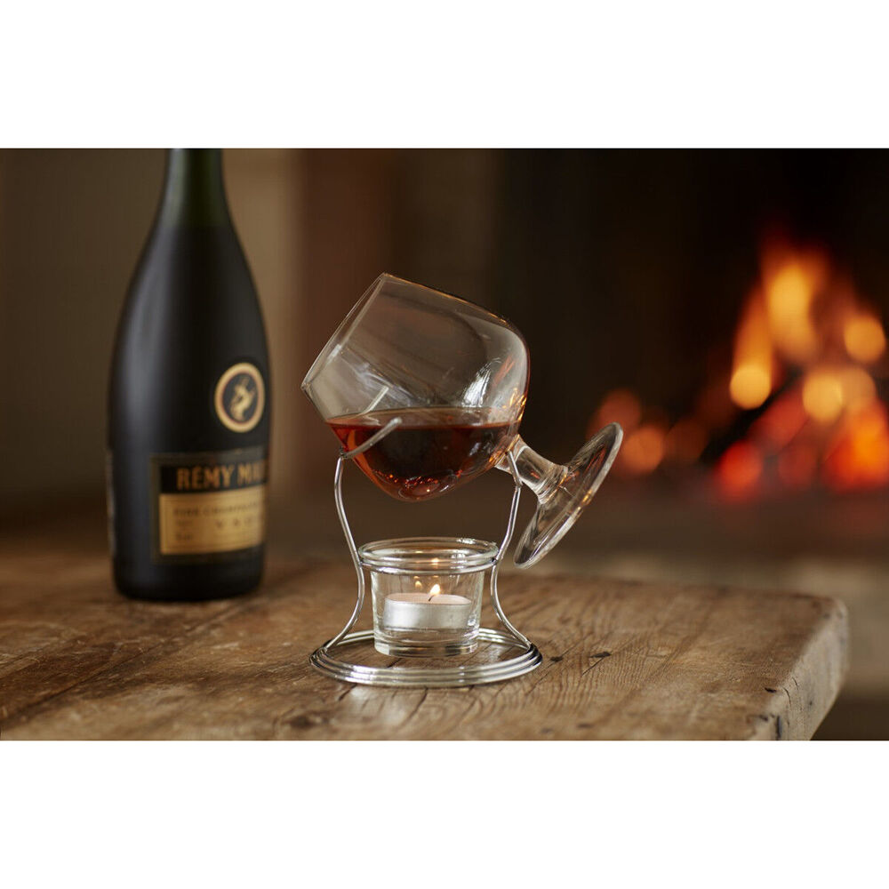 82385-barcraft-brandy-cognac-chrome-glass-350ml-cup-warmer-stand-set-clear