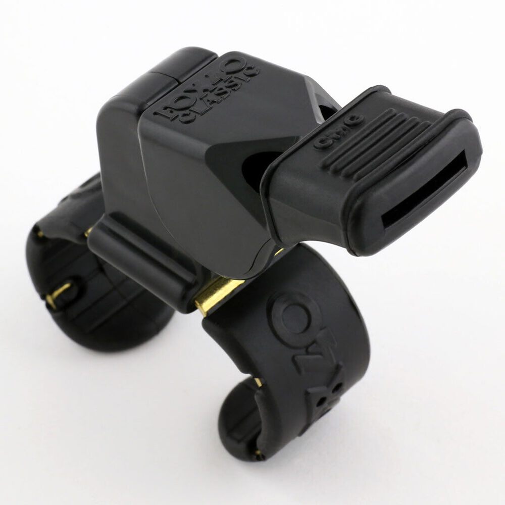 Fox 40 Summit Classic CMG Whistle Sports Accessory w/ Fingergrip Black