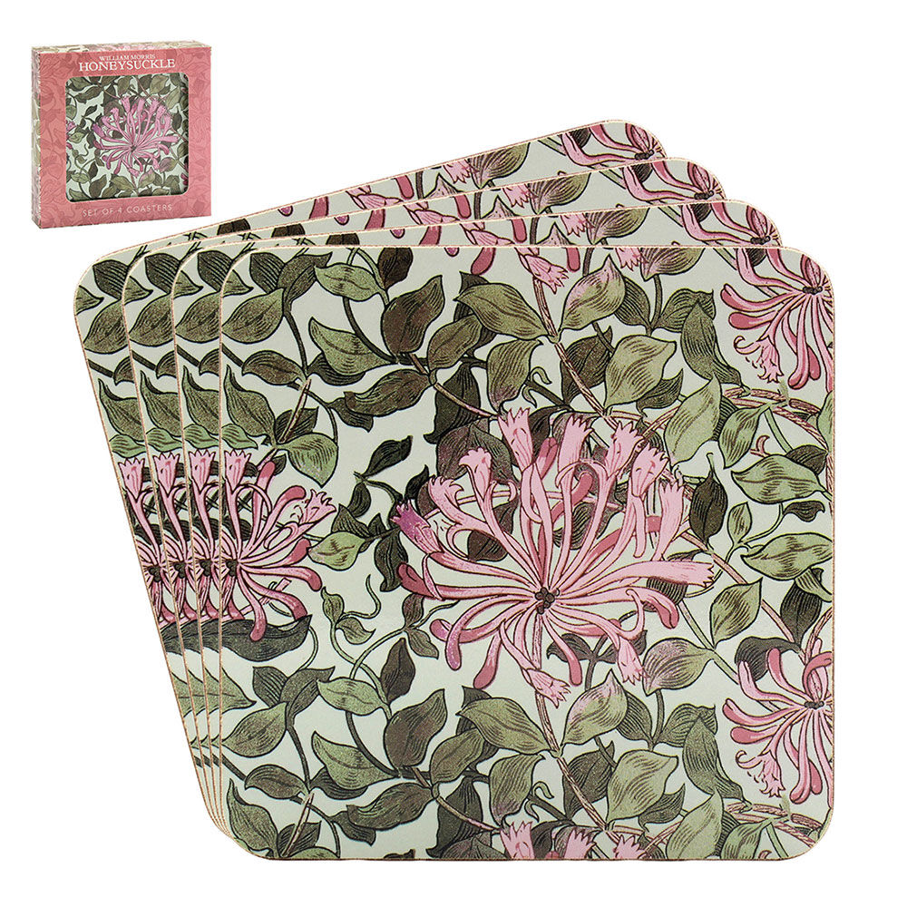 20962-4pc-gibson-gifts-honeysuckle-coaster-square-drink-pad-set