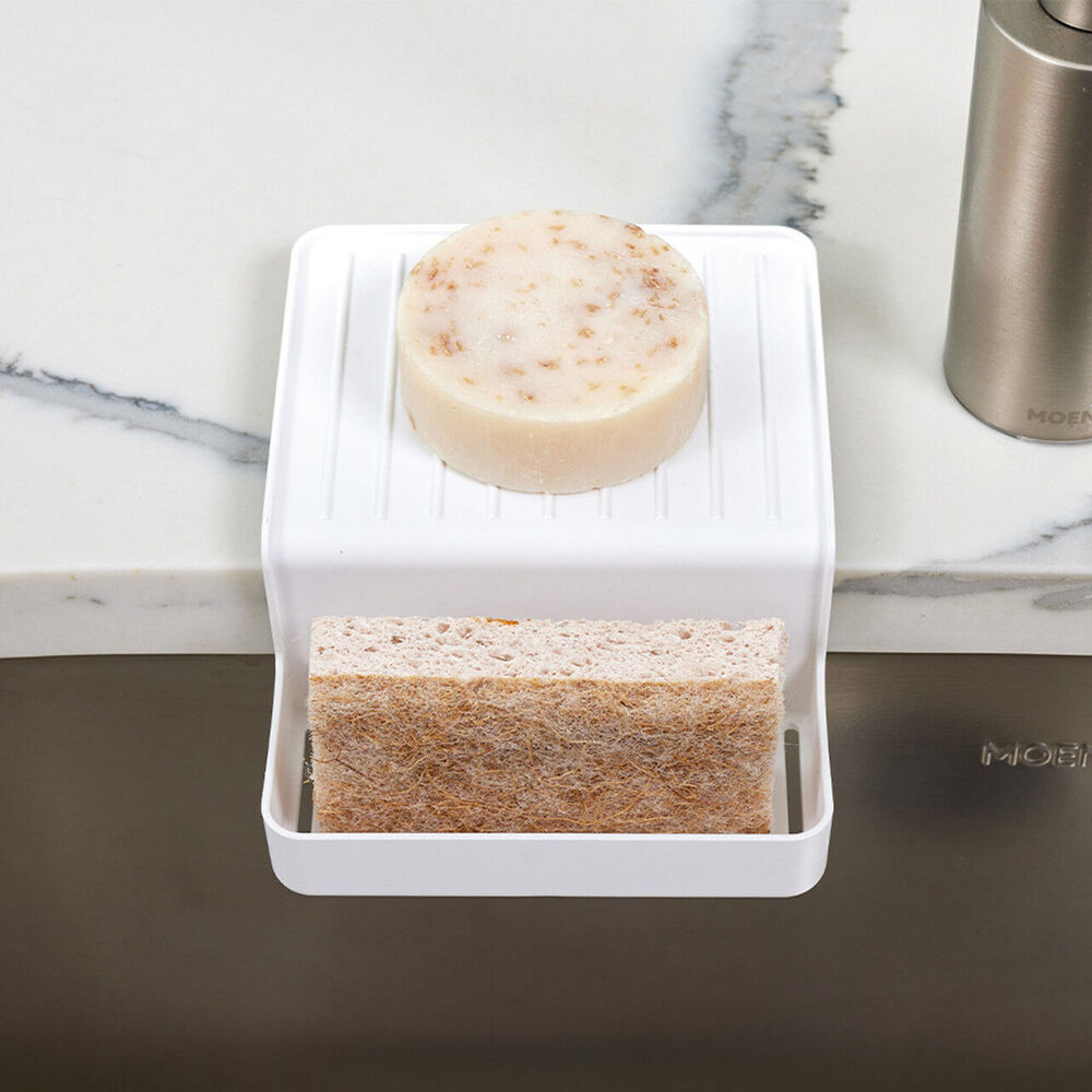 23041-idesign-classic-plastic-double-suction-sink-caddy-white