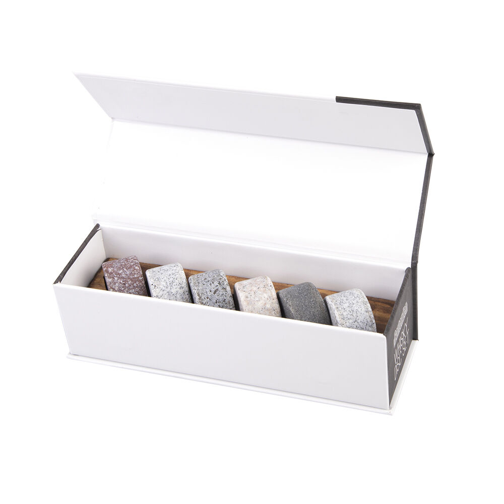 7042-2-6pc-bartender-granite-whisky-disc-set-w-wooden-base-tray