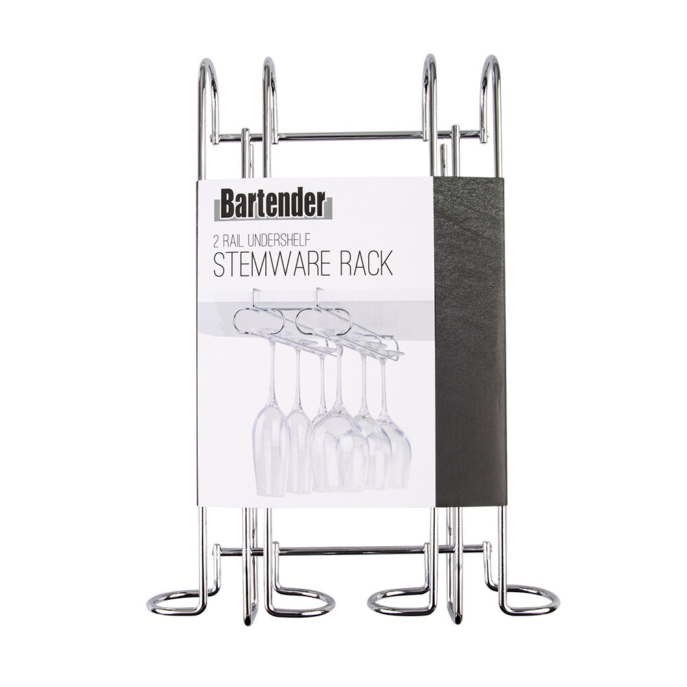 7026-2-bartender-chrome-plated-undershelf-2-rail-stemware-rack-silver