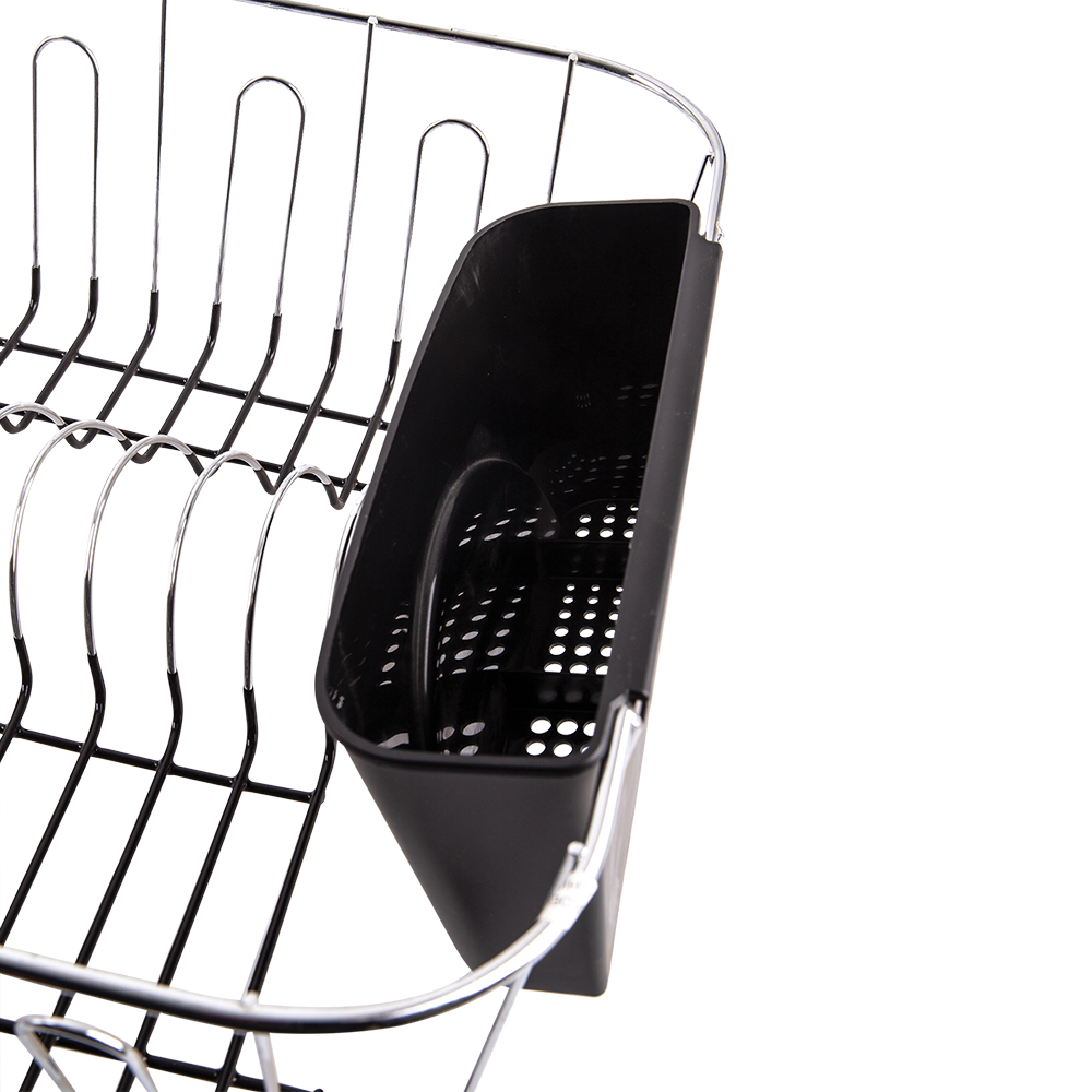 4580bk-d-line-chrome-pvc-small-dish-drainer-w-caddy-36-5x32-3cm-black
